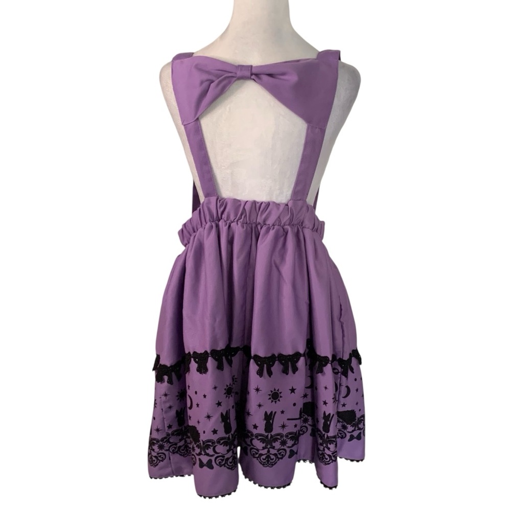 Studio Ghibli Kiki’s Delivery Service XL Purple Black Suspender Skirt Cosplay - Picture 2 of 10